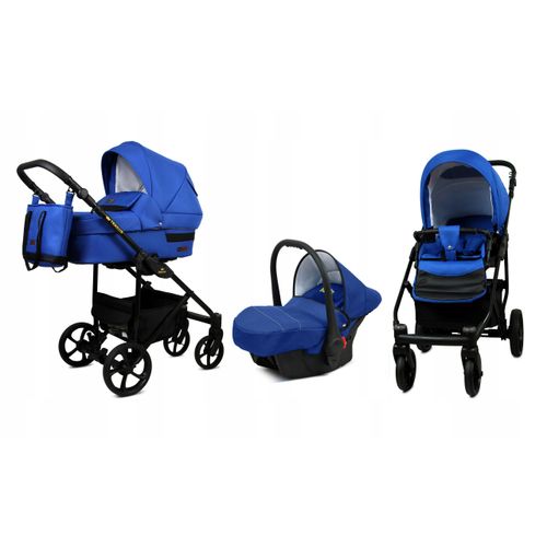 BabyLux® TRAILUX | 3in1 Kinderwagen Bambimo | Sapphire | Kombikinderwagen | Kinderwagenset | Buggy + Babywanne + Autositz / Auto-Babyschale