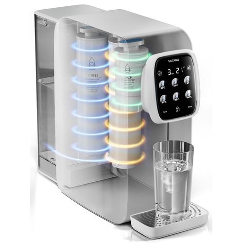 VILTARO® Mobile Osmoseanlage für Trinkwasser mit 5-stufigem Filtersystem und 6 Temperaturstufen ohne Wasseranschluss