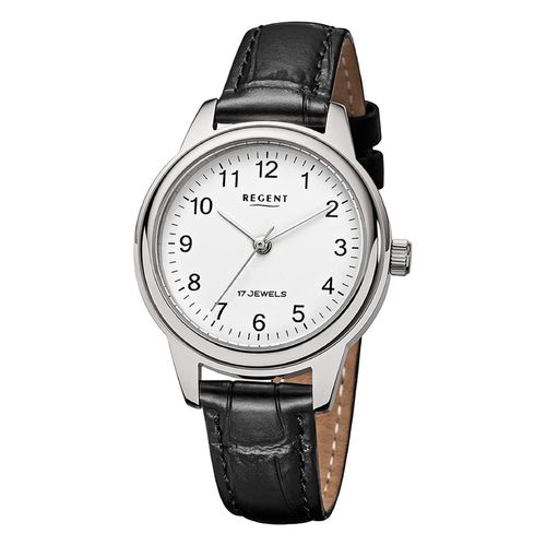 Regent Damen Uhr Lederarmband Leder Armbanduhr Analog schwarz URF1567