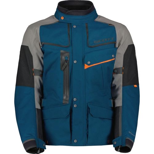 Scott Voyager Dryo wasserdichte Motorrad Textiljacke, blau/grau, 4XL