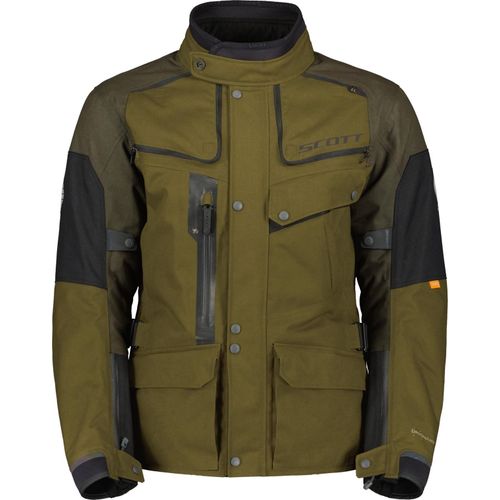 Scott Voyager Dryo wasserdichte Motorrad Textiljacke, olivgrün/schwarz, 2XL