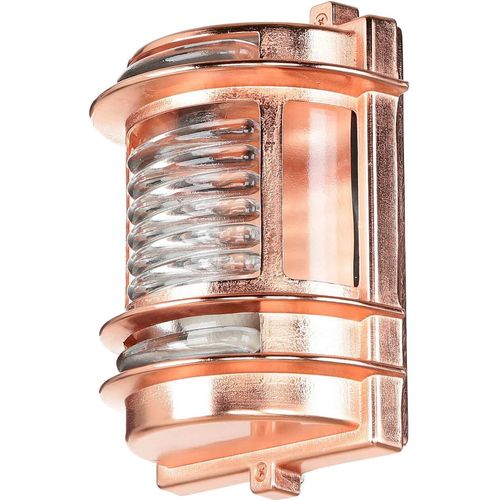 Wandlampe Außenleuchte Kupfer IP64 Messing Glas E27 H: 22 cm Haus Garten