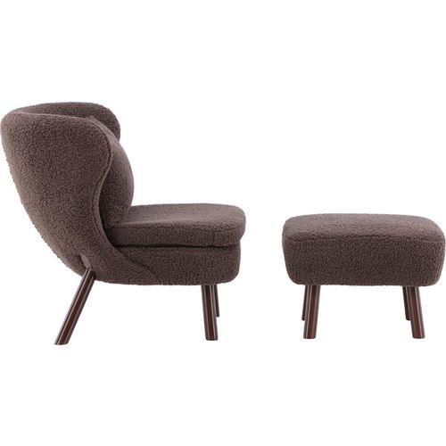 Ryxö Sessel mit Hocker braun.