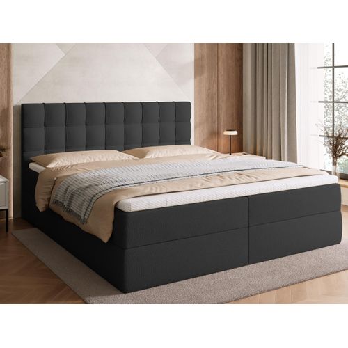 BroMARKT Boxspringbett DETROIT mit 2 Bettkasten, Bonell-Matratze, Polsterbett, Bett (Anthrazit, Cosmic 101, 180 x 200 cm)