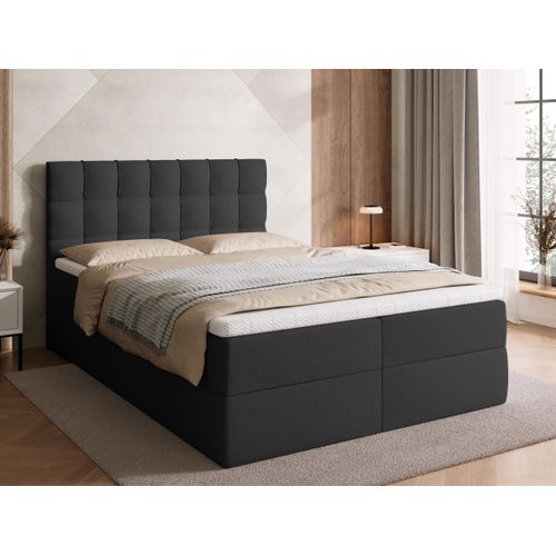 BroMARKT Boxspringbett DETROIT mit 2 Bettkasten, Bonell-Matratze, Polsterbett, Bett (Anthrazit, Cosmic 100, 140 x 200 cm)