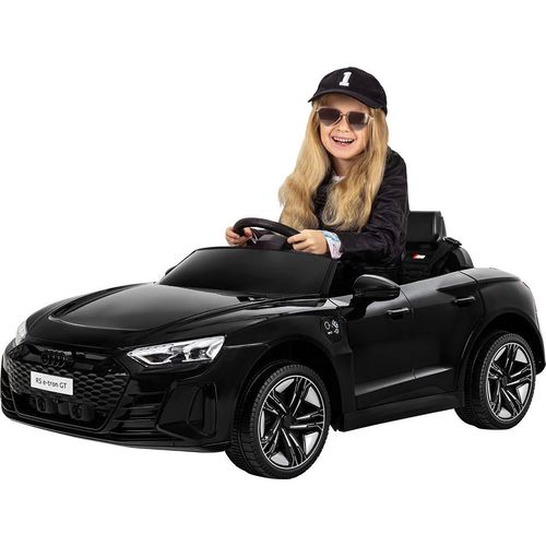 Kinderauto Elektroauto Audi RS e-tron GT Kinder Auto mit 2,4G Fernbedienung, LED Scheinwerfer, Bremsautomatik, MP3, Hupe und Musik (Schwarz)