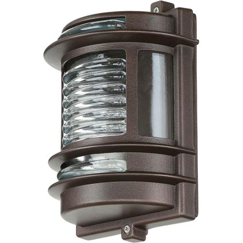 Außenlampe Wand Antik IP64 Messing Glas E27 H: 22 cm Eingang Garten Wandleuchte