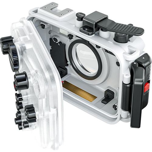 Wasserdichtes Gehaeuse fuer die TG7-Kamera, fuer Action-Kamera unter Wasser, 60 m/195 Fuss, Tauchschutzhuelle mit 52-mm-Gewindeschnittstelle und 67-mm-Objektivadapter, kompatibel mit der Olympus TG-7-Kamera
