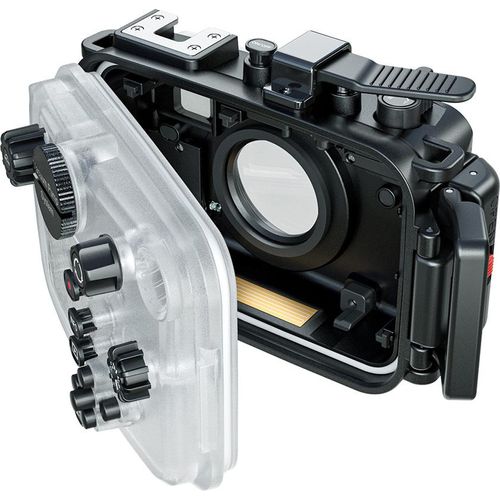 Wasserdichtes Gehaeuse fuer die TG7-Kamera, fuer Action-Kamera unter Wasser, 60 m/195 Fuss, Tauchschutzhuelle mit 52-mm-Gewindeschnittstelle und 67-mm-Objektivadapter, kompatibel mit der Olympus TG-7-Kamera