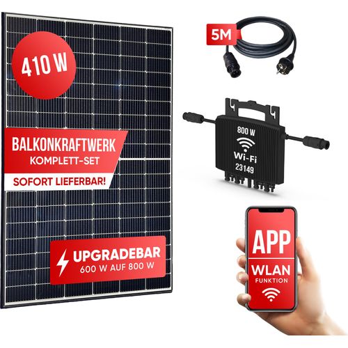Balkonsolaranlage 410 W Solaranlage mit 800W HERF Wechselric