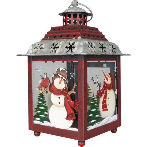 Weihnachtsdeko Windlicht Teelicht 29cm Schneemann