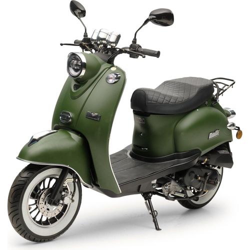 Motorroller Retro MiniMe 2.0 Mattgrün 50ccm 45 kmh Moped Scooter