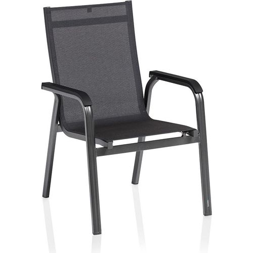 Kettler Stapelsessel BASIC+ PREMIUM, Aluminium Anthrazit / Outdoorgewebe Lakritz - Sonderaktion