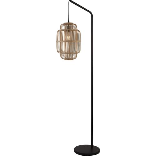 x Java Floor Lamp - Black with Bamboo Frame Shade