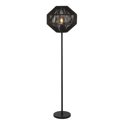 WICKER 1-flammig Stehleuchte, schwarz WICKER