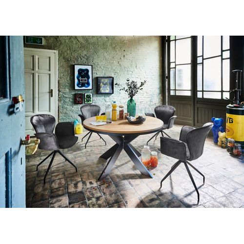 Esstisch Nottingham Eiche Rustic Oak 130-210x130x75 + 2x Ansteckplatte