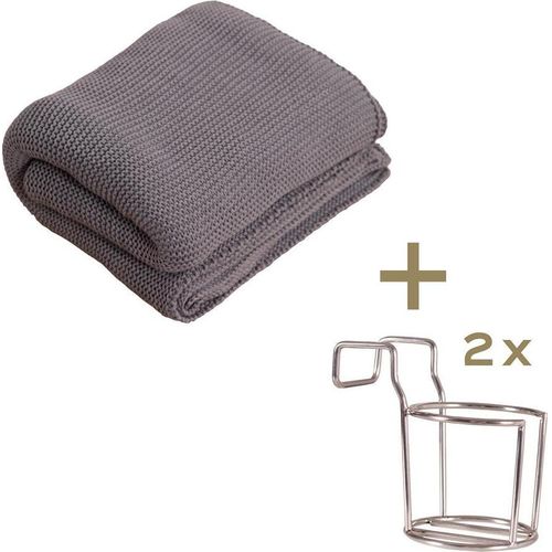 Zubehörset Becherhalter und Kuscheldecke grey