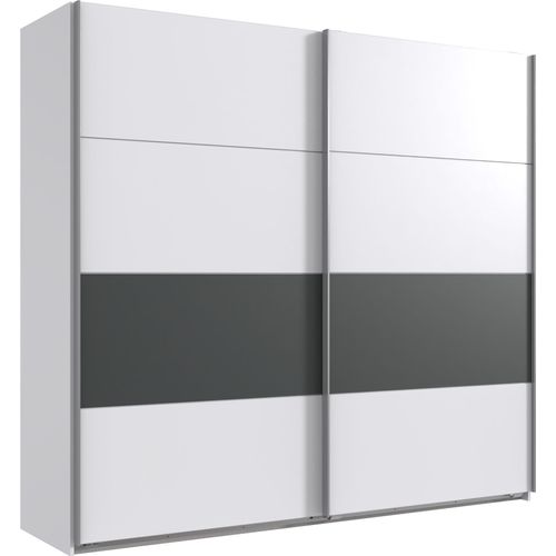 Kleiderschrank ></noscript>ANGIE< in WEISS + GRAPHIT - 270x208x65cm (BxHxT)