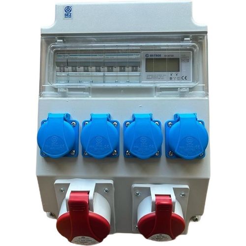 Wandverteiler Stromverteiler CEE 32A 16A 4x 230V mit HAGER Sicherungen LS / Stromzähler ROS11/x-21/S 97H-2