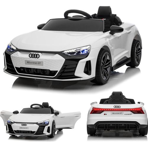 Audi RS e-tron GT Kinderauto Kinder Elektroauto 12V mit Musikbreitem Sitz, verstellbarem Sicherheitsgurt Weiß