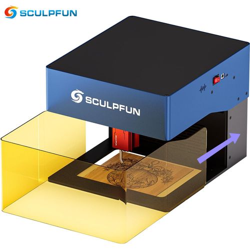 SCULPFUN iCube Pro Max: 10W mit 0,08 mm Präzision, tragbar & Extrem schnell, inkl. Rauchfilter –geeignet für Papier, Holz & Kunststoff