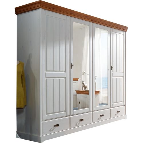 Kleiderschrank ></noscript>SZ-0132< in weiß - 255x217x62 (BxHxT)