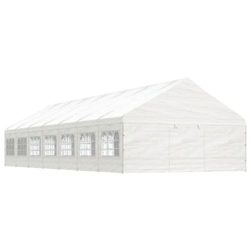 [Home] Pavillon mit Dach Weiß 15,61x5,88x3,75 m Polyethylen , Neue Mode 2024 im häuslichen Leben