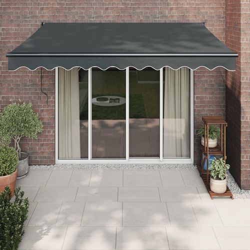[Home] Gelenkarmmarkise Anthrazit 3,5x2,5 m Stoff und Aluminium , Neue Mode 2024 im häuslichen Leben