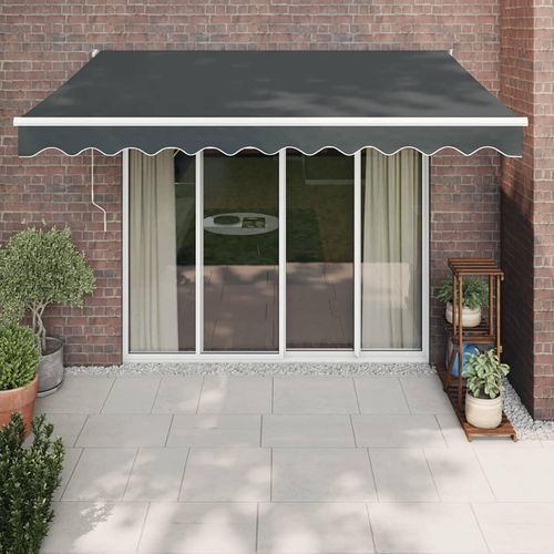 [Home] Gelenkarmmarkise Anthrazit 3,5x2,5 m Stoff und Aluminium , Neue Mode 2024 im häuslichen Leben