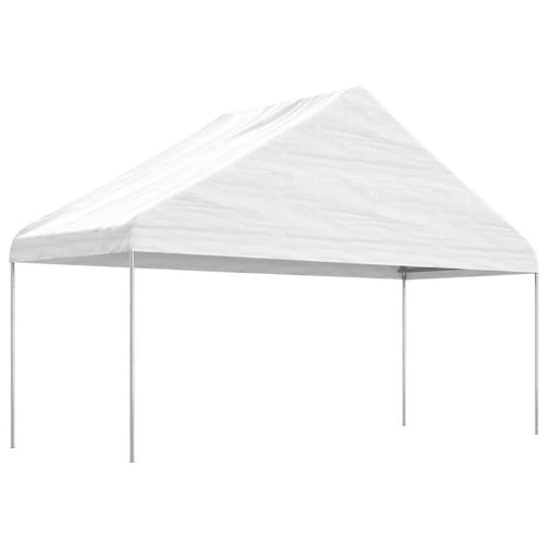 [Home] Pavillon mit Dach Weiß 5,88x2,23x3,75 m Polyethylen , Neue Mode 2024 im häuslichen Leben