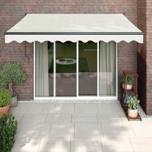 [Home] Gelenkarmmarkise Creme 3,5x2,5 m Stoff und Aluminium , Neue Mode 2024 im häuslichen Leben
