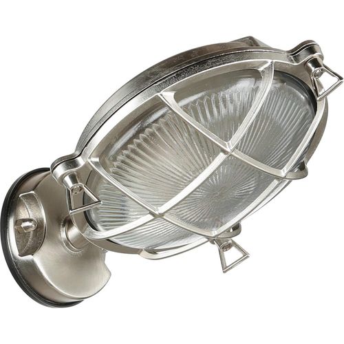 Wandleuchte außen Messing massiv Riffelglas IP64 E27 Maritim rostfrei Haus Garten Wandlampe Außenleuchte