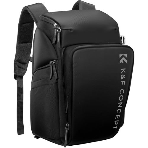 K&F CONCEPT KF13.128V4 25LCKamera-Rucksack, Foto-Aufbewahrungstasche, seitlich offen, erhaeltlich fuer 15,6-Zoll-Laptops mit Trolley-Gurt, Regenschutz und flexiblen Trennwaenden, kompatibel mit 16-Zoll-MacBook Pro/Canon/Nikon/Sony/digitale Spiegelreflexkamera/Objektiv/Stativ/Wasserflasche