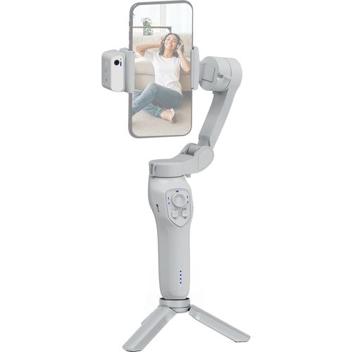 3-Achsen-Stabilisator Gimbal-Stabilisator fuer Smartphone 0,28 g/0,61 lbs Nutzlast Anti-Shaking-Unterstuetzung Gestensteuerung BT-Verbindung mit AI Vision-Sensor und Fuelllichtmodul Ersatz fuer iPhone 14/13/12/11-Serie Huawei Mate 40/30/ P50 Pro Best Geschenk fuer die Weihnachtsfeier