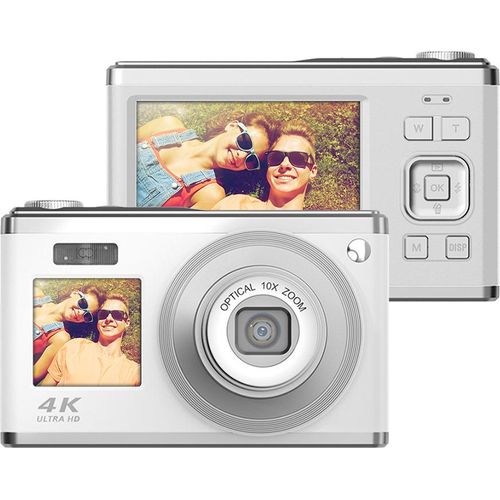 Andoer 2,88 Zoll tragbare Digitalkamera, Kompaktkamera, 60 MP, 4K Ultra HD, 16-facher Zoom, Autofokus, Selbstausloeser, Anti-Verwackelung, mit 2 Stueck Batterien, 32 GB Speicherkarte, tolles Geschenk fuer Kinder, Jungen, Maedchen, Erwachsene, Teenager, Studenten