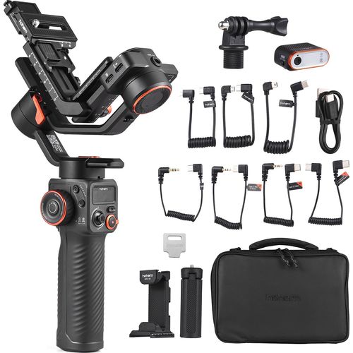 Hohem iSteady MT2 Kit 3-Achsen-Kamerastabilisator Gimbal-Stabilisator fuer Smartphone 1,2 kg Nutzlastunterstuetzung BT-Verbindung mit AI Vision Sensor & Fuelllichtmodul Kompatibel mit Samart Telefonstativ DSLR-Kamera spiegellose Kamera Canon/Sony/Panasonic/Nikon/Fujifilm