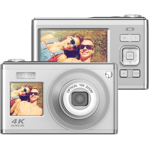 Andoer 2,88 Zoll tragbare Digitalkamera, Kompaktkamera, 60 MP, 4K Ultra HD, 16-facher Zoom, Autofokus, Selbstausloeser, Anti-Verwackelung, mit 2 Stueck Batterien, 32 GB Speicherkarte, tolles Geschenk fuer Kinder, Jungen, Maedchen, Erwachsene, Teenager, Studenten