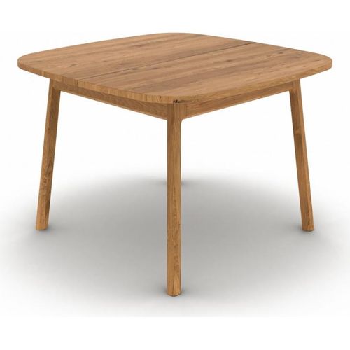 Esstisch Swig aus Wildeiche massiv geölt 100x120 Ausziehbar auf 160 cm Holzbeine