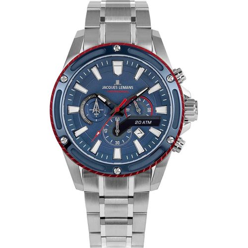 Chronograph Jacques Lemans Versilbert/Stahl Kollektion Liverpool - mann