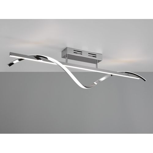 Trio Leuchten - Design Deckenleuchte I Deckenlampe I Lampe I Leuchte Stahl I Silber I nickel matt inkl. LED 3-stufig dimmbar - Sander Dimmer I Dimmbar I Wohnzimmer I Schlafzimmer - Stahl Länglich - I