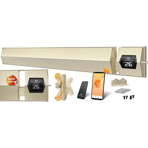 KESSER® Dunkelheizstrahler Heizstrahler mit Fernbedienung & WiFi APP Terrassenheizer Infrarot Terrassenheizstrahler Wand-Heizstrahler Schwarzstrahler Quarzstrahler Terrassenstrahler Timer