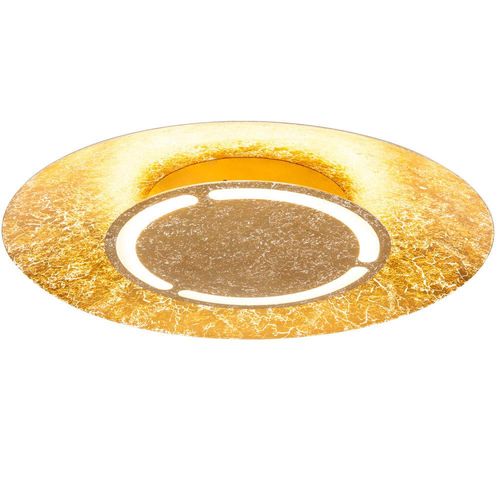 LED Deckenleuchte, gold, weiß patiniert, 50 cm