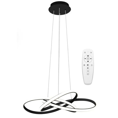 tooLight Pendellampe App814-Cp Modern Node Schwarz Led + Fernbedienung 1-Lichtquelle 70 W 60X60X13Cm Einstellbar