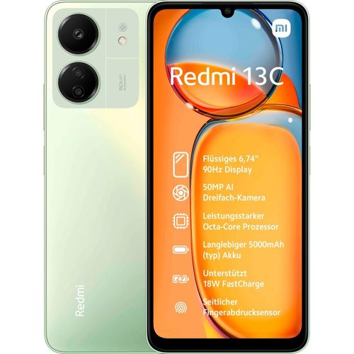 Xiaomi Redmi 13C Smartphone 256GB 8GB RAM clover green LTE Dual-Kamera 5000mAh