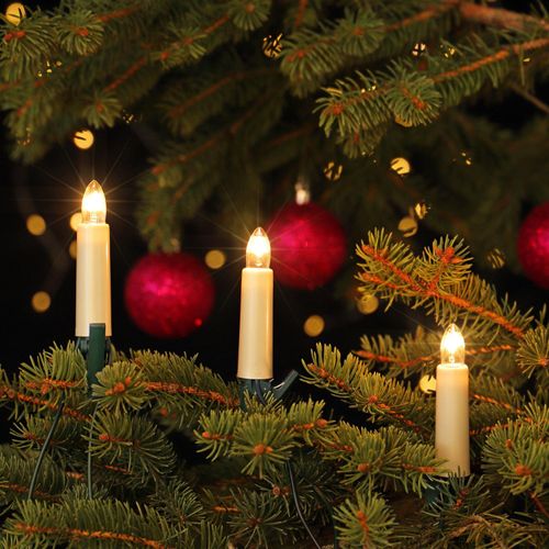 NARVA Tannenbaum Kerzenlichterkette 30 Schaftkerzen warm 17,4m Weihnachtsbaum Beleuchtung innen