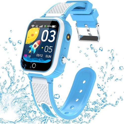 DOPWii Kinderuhr, mit Videoanruf Fotoaufnahme GPS-Tracking SOS-Funktionen Smartwatch, Blau