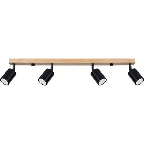 Deckenleuchte VERDO 4 schwarz 4xGU10 10W Stahl/Holz 110x25x25cm Sollux Lighting