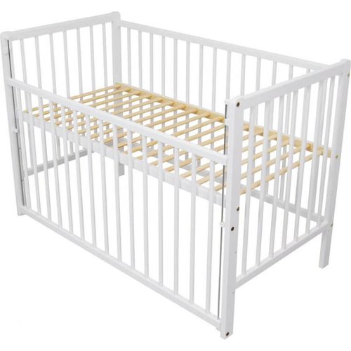 Need Sleep Babybett Martin 120x60 cm Höhenverstellbar - absenkbares Seitengitter - Beistellbett Baby Bed weiß