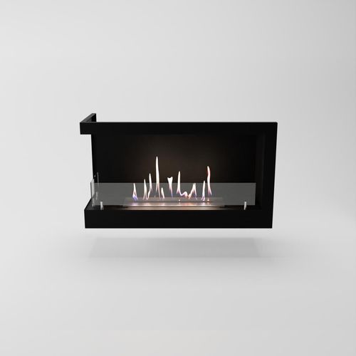 GLOW FIRE Ethanol Kamin Einsatz 'Corner ' | Ethanolkamineinsatz mit 3 Std. Brenndauer und 2 KW Heizleistung | BxHxT: 81x46x30 cm