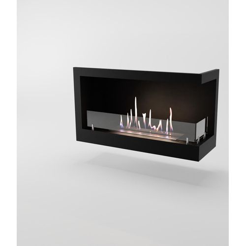 GLOW FIRE Ethanol Kamin Einsatz 'Corner ' | Ethanolkamineinsatz mit 3 Std. Brenndauer und 2 KW Heizleistung | BxHxT: 81x46x30 cm